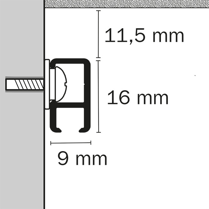 STAS minirail 150 cm + monteringssats passar perfekt med krokar till tavlor.