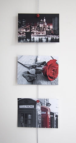 STAS färgad magnet set gör det enkelt att byta ut foton och kort med färgglada magneter.