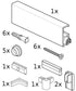 STAS multirail vit 150 cm + monteringssats 